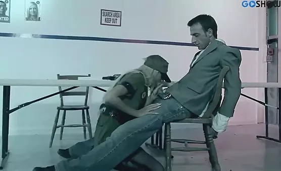 Patrol Blonde Riding and Sucking